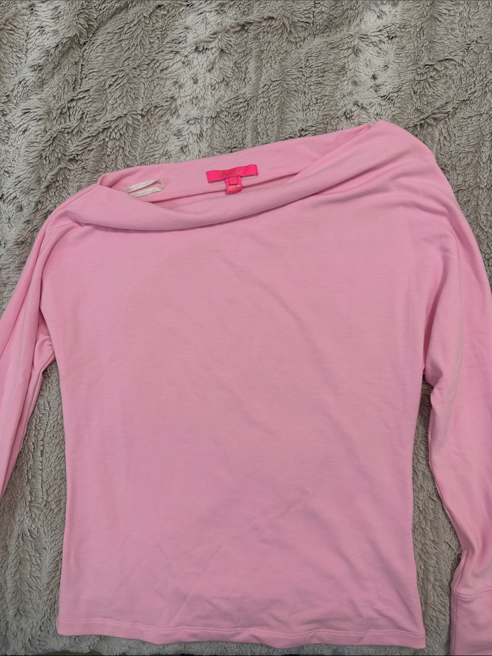 Lilly Pulitzer Pink Off-Shoulder Long Sleeve Top size S